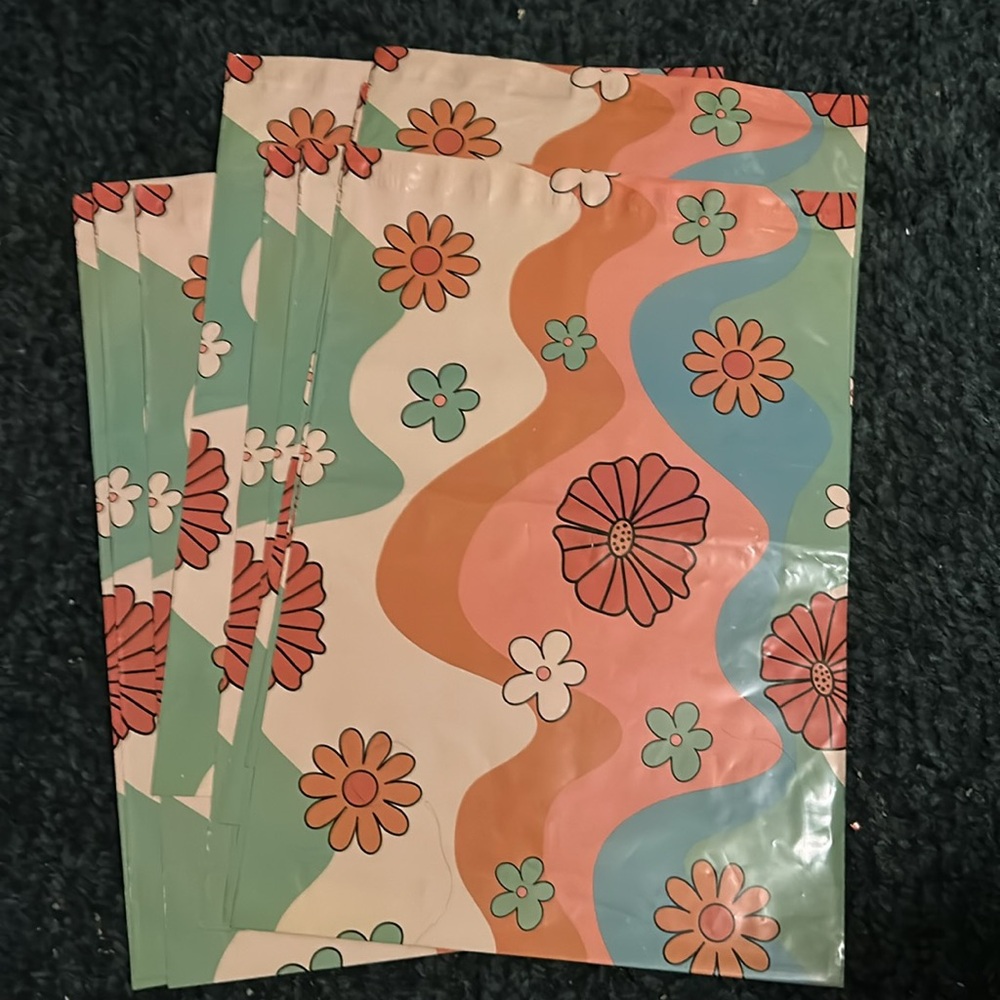 poly mailers 10 for $10 retro floral 10x13